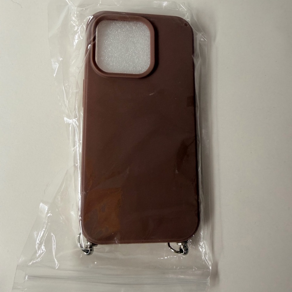 Functional Brown iPhone 14 Pro Case Lanyard Clips Everyday Chic